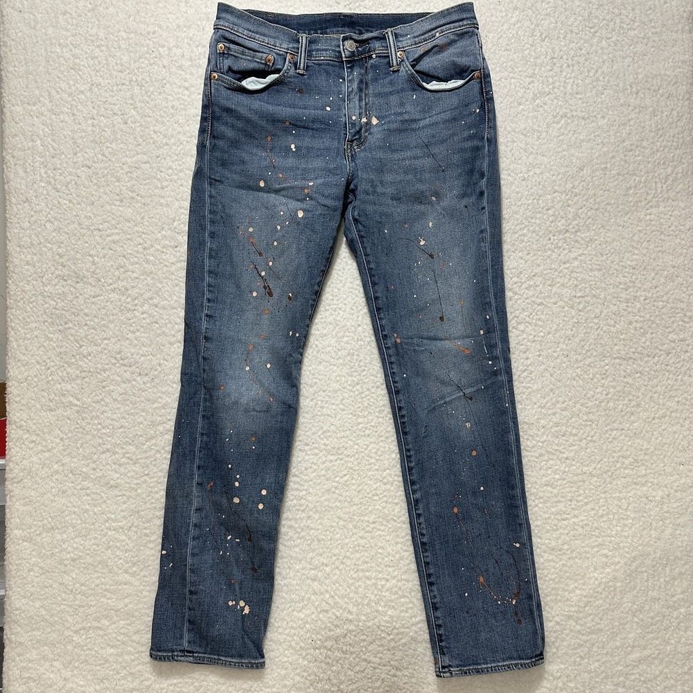 Levis 511 Jeans Tapered Stretch Cotton Classic Denim Blue Customized Size 33